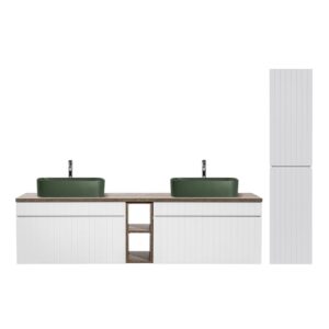 wohnli-moebel-suche-M24078905 Wohnli Möbelsuche - Doppelwaschtisch und Hängesäule 2 Schubladen