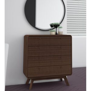 wohnli-moebel-suche-M24078977-1 Kommode mit 4 Schubladen in Walnussoptik 39x88x80cm Spanplatte Braun Loft24 Möbel Schlafzimmermöbel Kommoden