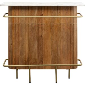 Wohnli Möbelsuche - Bar mit Weinregal aus Massivhoz und Marmor