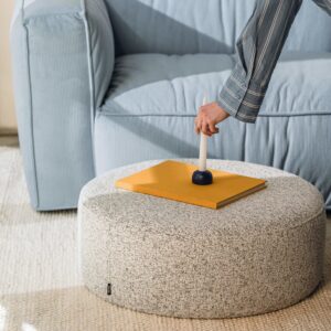 noo.ma Folk Pouf quadratisch groß 70 x 70 x 25 cm 70x25x70cm Naturfasern Grau noo.ma Sofas und Sessel Sessel, Poufs und Fußbänke Sitzsäcke
