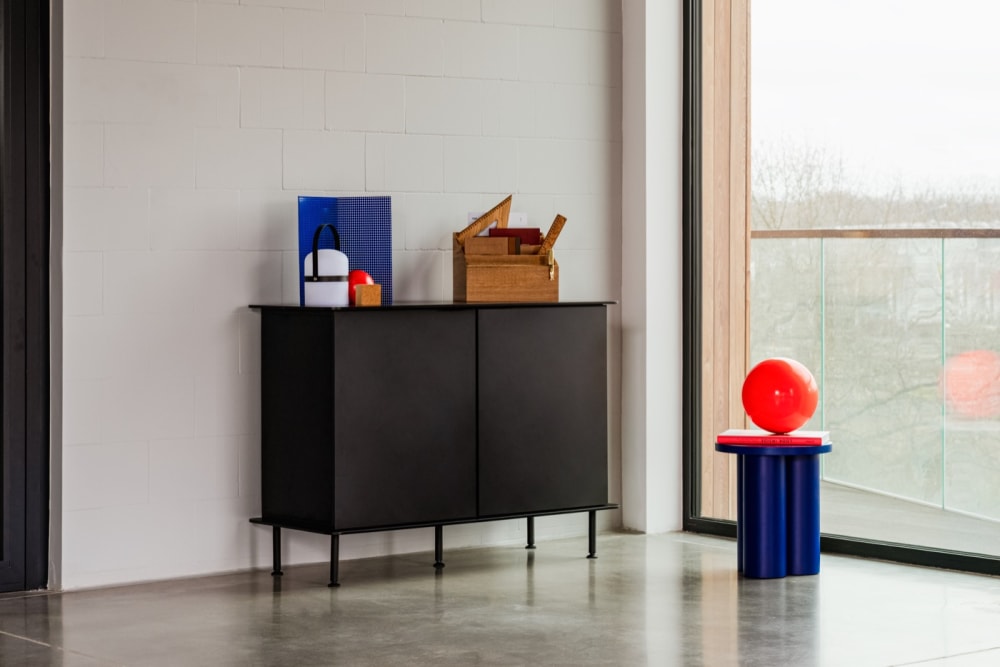 120x88x50cm Spanplatte Schwarz noo.ma Möbel Esszimmermöbel Sideboards, Highboards & niedrige Anrichten