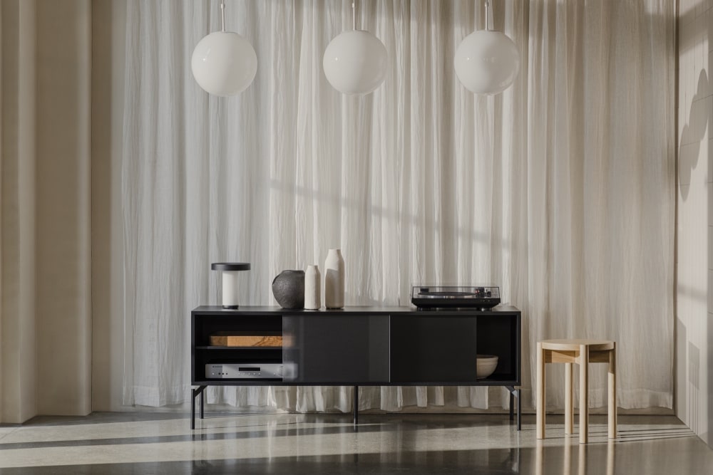 160x60x42cm Spanplatte Schwarz noo.ma Möbel Wohnzimmermöbel TV-Möbel