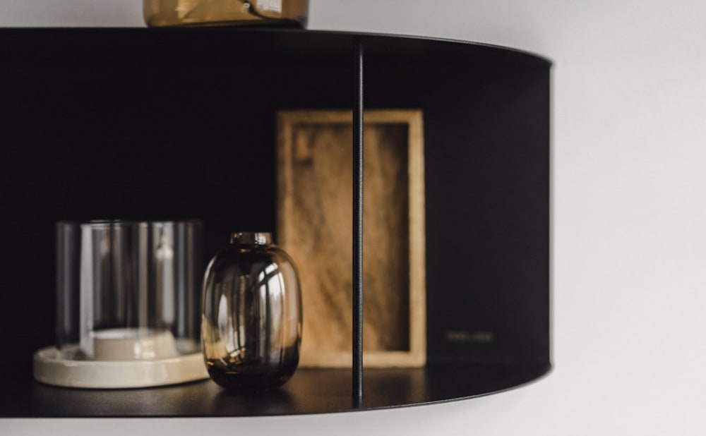 80x24x20cm Metall Schwarz noo.ma Möbel Wohnzimmermöbel Regale