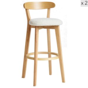 wohnli-moebel-suche-M24082120 Wohnli Möbelsuche - Barhocker (2er Set) aus Massivholz und Wolle Weiß