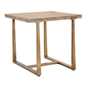 wohnli-moebel-suche-M24084409 Wohnli Möbelsuche - Quadratischer Tisch aus Holz und Metall braun cm 80x80x76