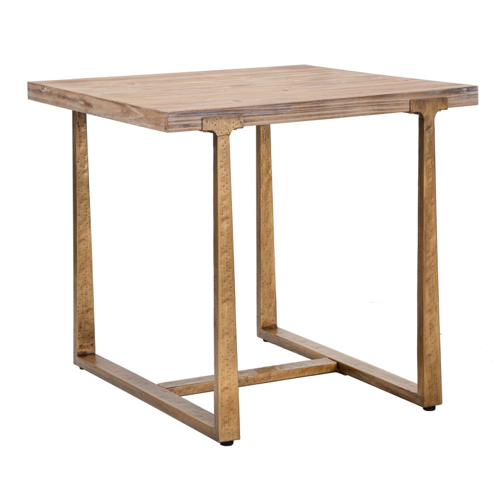 wohnli-moebel-suche-M24084409 Wohnli Möbelsuche - Quadratischer Tisch aus Holz und Metall braun cm 80x80x76