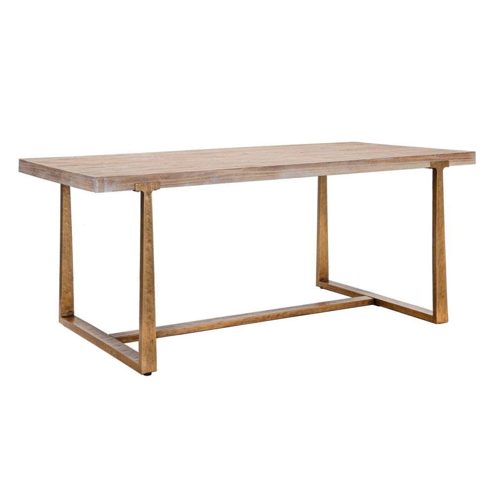 wohnli-moebel-suche-M24084559 Wohnli Möbelsuche - Rechteckiger Esstisch aus Holz und Metall braun cm 180x90x78