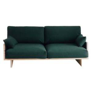 Wohnli Möbelsuche - Zweisitzer-Sofa grün aus Massivholz 183 cm Unlackiert