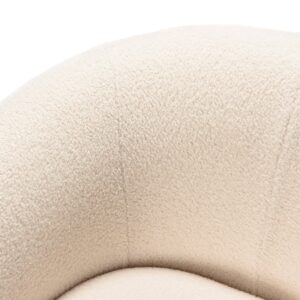 wohnli-moebel-suche-M24086922-1 Abgerundeter Sessel aus ungebleichtem Boucl‚-Stoff 92x76x89cm PES - Polyester Beige MACABANE Sofas und Sessel Sessel, Poufs und Fußbänke Sessel