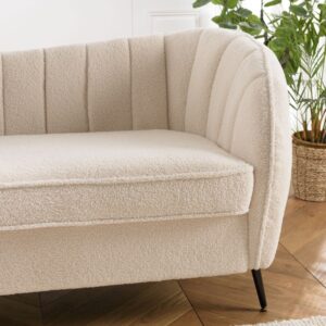 164x75x77cm Polyester Beige MACABANE Sofas und Sessel Sofas 2-Sitzer-Sofas & 3-Sitzer-Sofas