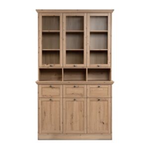 wohnli-moebel-suche-M24087034 Wohnli Möbelsuche - Vitrine 6 Türen 3 Schubladen und 3 Fächer B120 cm - Eichendekor