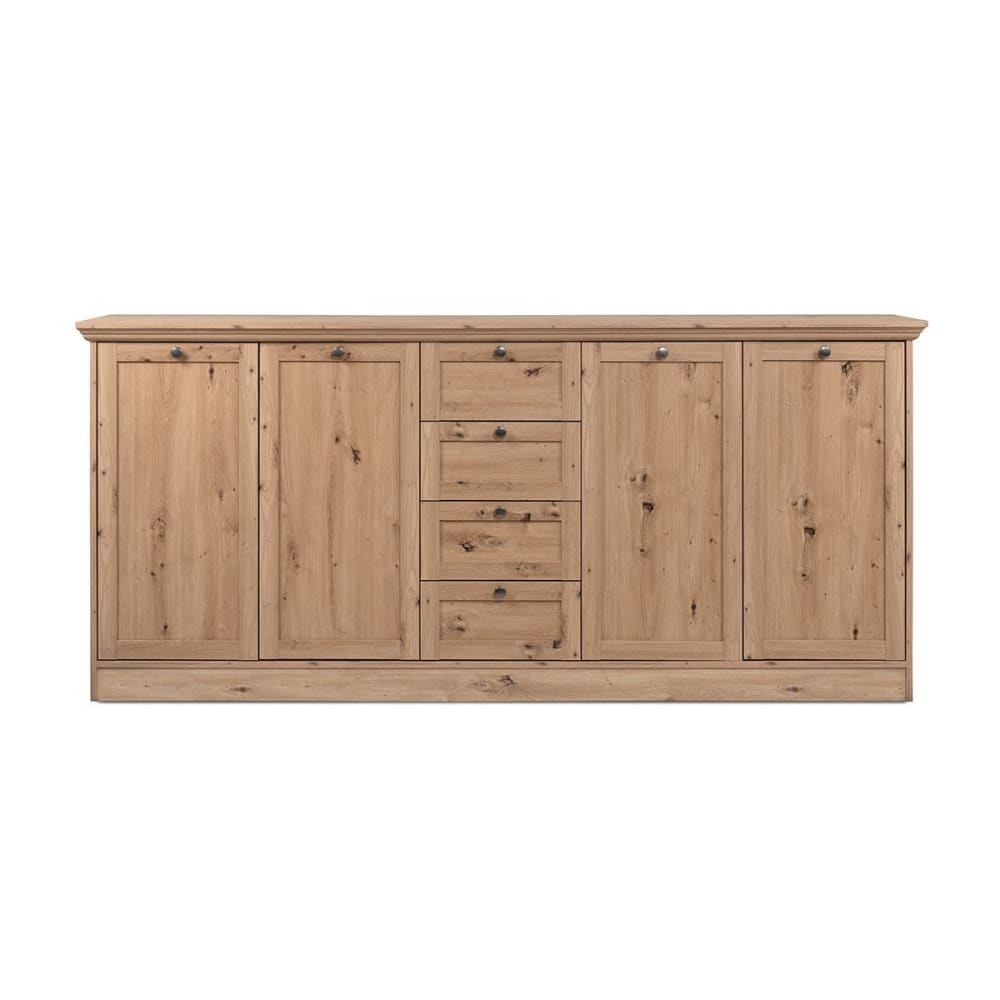 wohnli-moebel-suche-M24087058 Wohnli Möbelsuche - Sideboard 4 Türen mit Metallgriffen B200 cm - Eichendekor