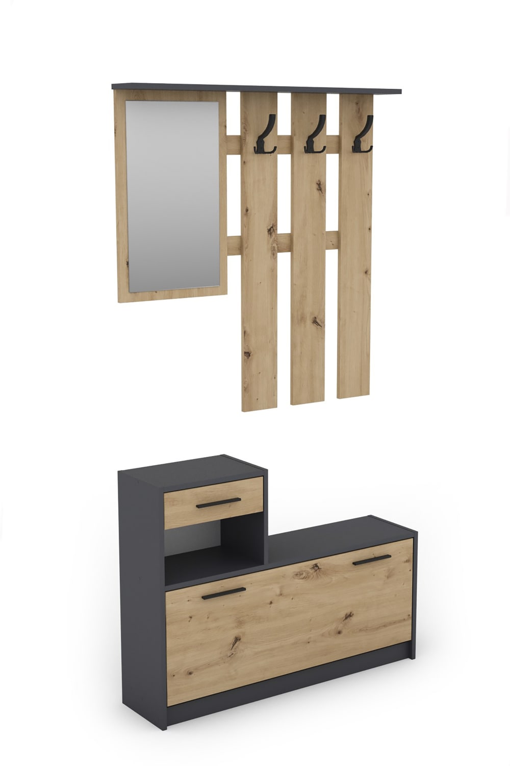 wohnli-moebel-suche-M24087191 Wohnli Möbelsuche - Garderoben-Set in Eichenholzoptik