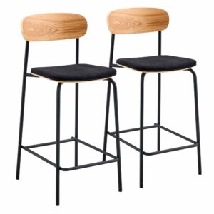 Wohnli Möbelsuche - Set mit 2 schwarzen Hochstühlen aus Holz