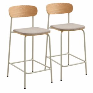 Wohnli Möbelsuche - Set mit 2 beigen Hochstühlen aus Holz