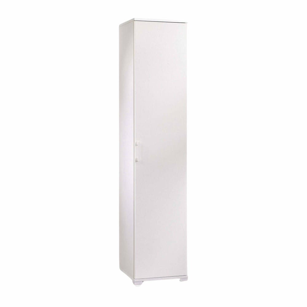 Wohnli Möbelsuche - Mehrzweckschrank 1 Tür mit weißer Holzoptik 45x45h195 cm