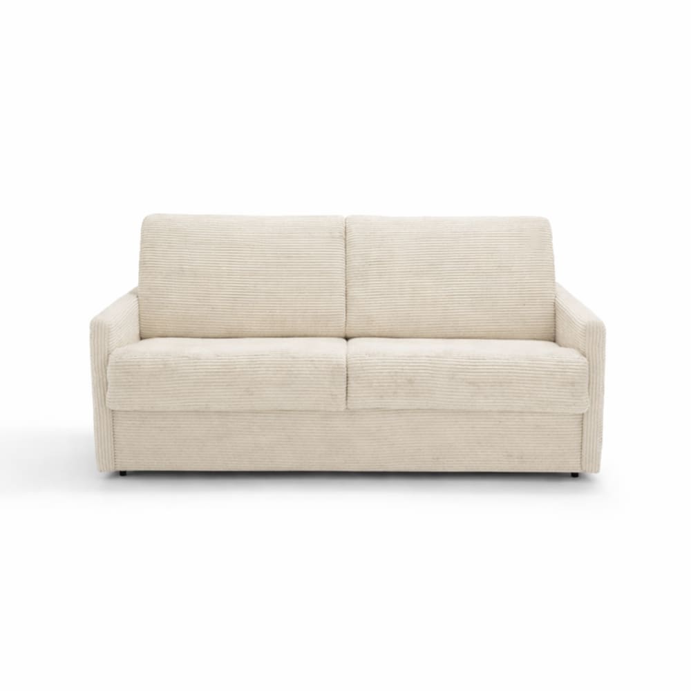 wohnli-moebel-suche-M24089419 Wohnli Möbelsuche - Schlafsofa mit 3 Plätzen aus geripptem Samt L175 cm - Beige