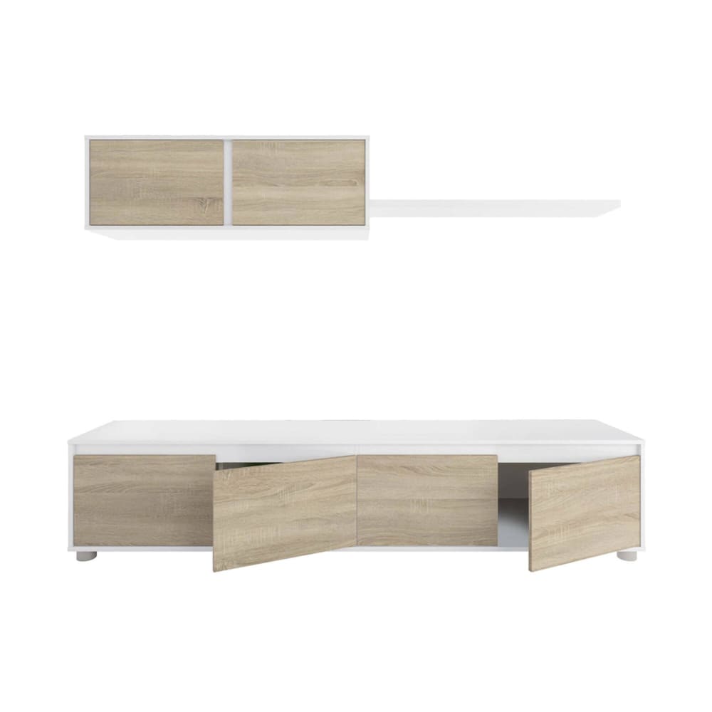 Wohnli Möbelsuche - Weißes Wandelement in Holzoptik