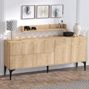 186x33x44cm Spanplatte Braun Concept Usine Möbel Esszimmermöbel Sideboards, Highboards & niedrige Anrichten