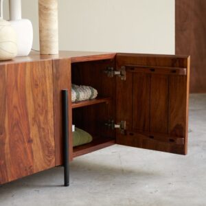 wohnli-moebel-suche-M24092007-1 Lowboard aus massivem Palisanderholz 165 cm 165x54x50cm Holz Braun Tikamoon Möbel Esszimmermöbel Sideboards, Highboards & niedrige Anrichten