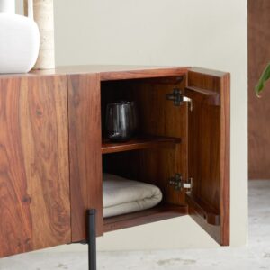 wohnli-moebel-suche-M24092013-1 Highboard aus massivem Palisanderholz 165 cm 165x76x50cm Holz Braun Tikamoon Möbel Esszimmermöbel Sideboards, Highboards & niedrige Anrichten