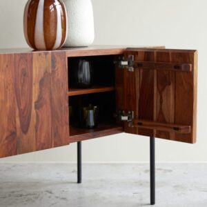 Hohes TV-Möbel aus massivem Palisanderholz 170 cm 170x66x49cm Holz Braun Tikamoon Möbel Wohnzimmermöbel TV-Möbel