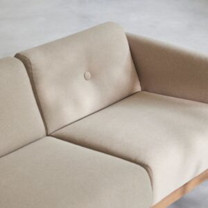 wohnli-moebel-suche-M24092028-1 3-Sitzer-Sofa Bjorn aus massiver Eiche und ecrufarbenem Stoff 221x69x83cm Stoff Beige Tikamoon Sofas und Sessel Sofas 2-Sitzer-Sofas & 3-Sitzer-Sofas