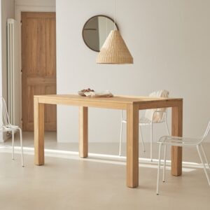 Rechteckiger Tisch aus massivem Teakholz 4-6 Pers. 150x76x75cm Holz Beige Tikamoon Möbel Esszimmermöbel Esstische