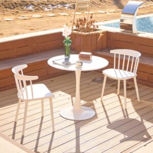 Esszimmerstühle (4er Set) aus Polypropylen Weiß 42x75x47cm Harz Weiß Nordlys Möbel Esszimmermöbel Stühle