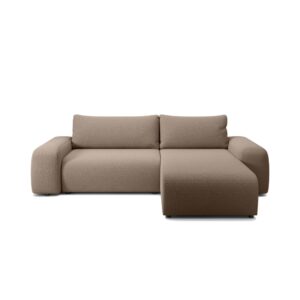 Wohnli Möbelsuche - Ecksofa aus Bouclé-Stoff 4 Sitzer Braun