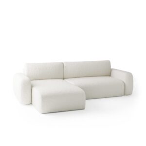 Wohnli Möbelsuche - Ecksofa aus Bouclé-Stoff 5 Sitzer
