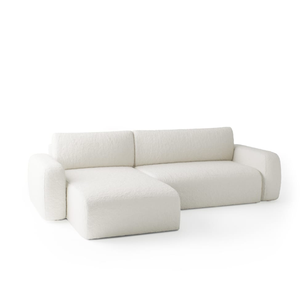 Wohnli Möbelsuche - Ecksofa aus Bouclé-Stoff 5 Sitzer