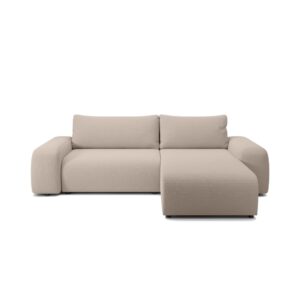 Wohnli Möbelsuche - Ecksofa aus Bouclé-Stoff 4 Sitzer Beige