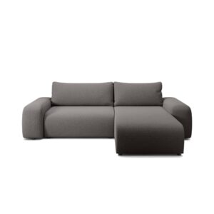 Wohnli Möbelsuche - Ecksofa aus Bouclé-Stoff 4 Sitzer Grau