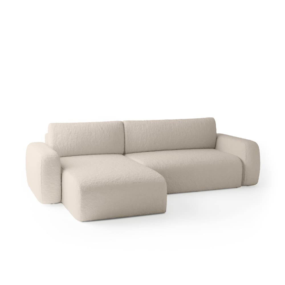 Wohnli Möbelsuche - Ecksofa aus Bouclé-Stoff 5 Sitzer