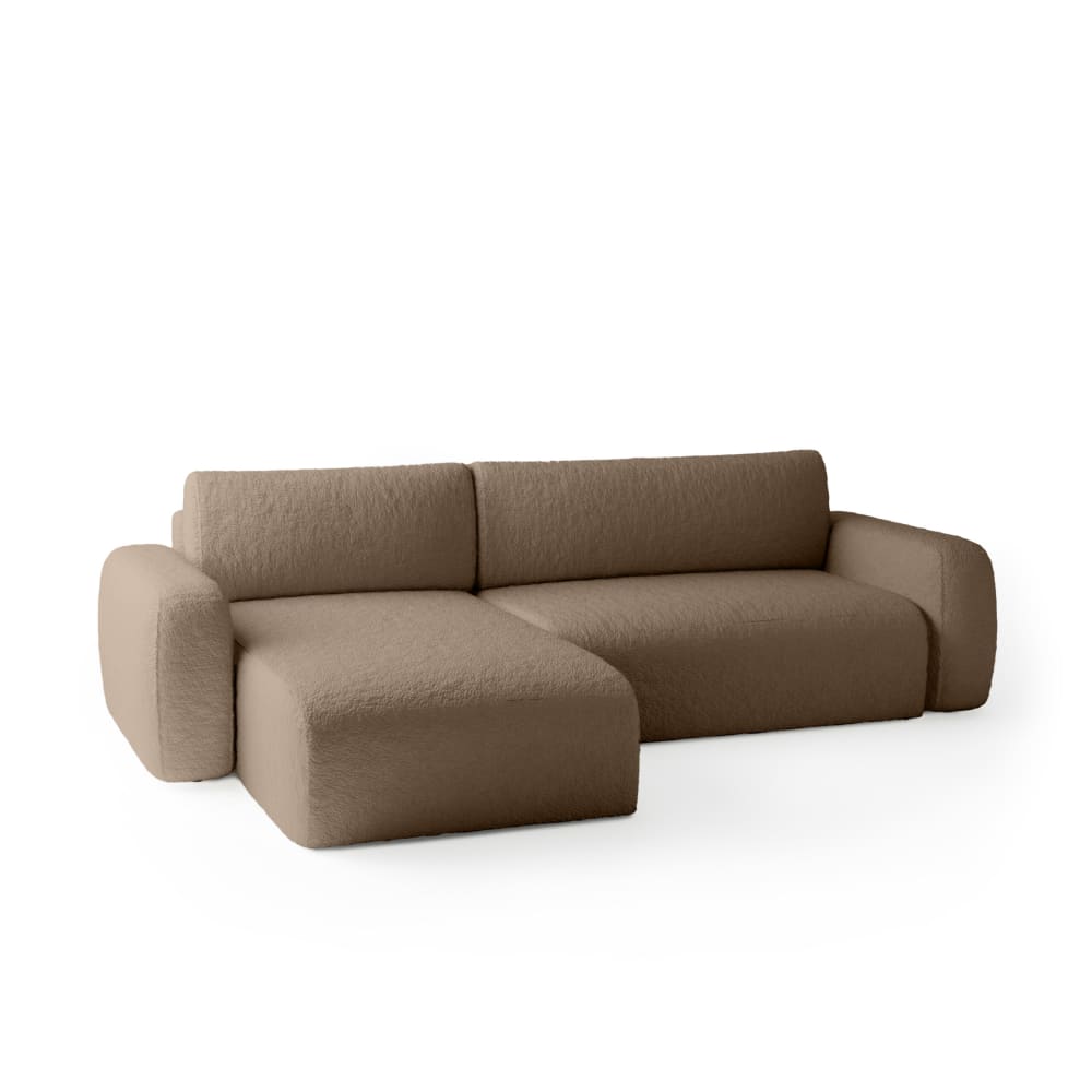 Wohnli Möbelsuche - Ecksofa aus Bouclé-Stoff 5 Sitzer