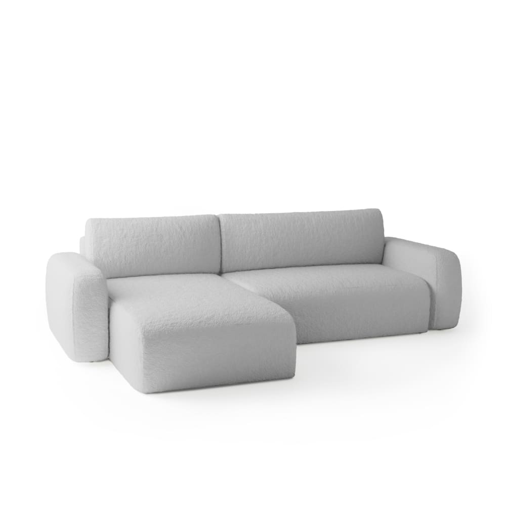 Wohnli Möbelsuche - Ecksofa aus Bouclé-Stoff 5 Sitzer