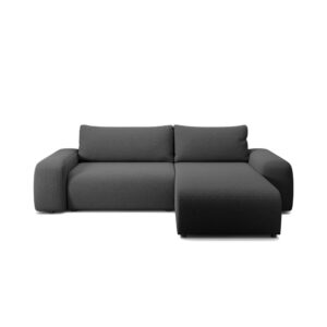 Wohnli Möbelsuche - Ecksofa aus Bouclé-Stoff 4 Sitzer Schwarz