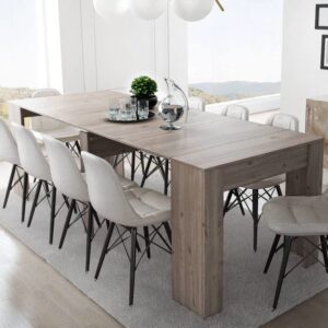 wohnli-moebel-suche-M24098271-1 Ausziehbare Konsole mit Eichenholzeffekt 90x51h78 cm 237x77x90cm Holz Braun Dmora Möbel Esszimmermöbel Esstische