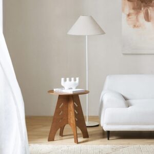 wohnli-moebel-suche-M24098826-1 Beistelltisch mit Zapfenverbindungen Holz Natur 36x55x36cm Spanplatte Braun SoBuy Möbel Wohnzimmermöbel Beistelltische