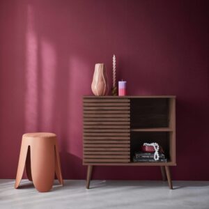 wohnli-moebel-suche-M24099360-1 Sideboard Holzdekor Nussbaum mit Schiebetür 80x80x39cm Spanplatte Braun sweeek Möbel Esszimmermöbel Sideboards, Highboards & niedrige Anrichten