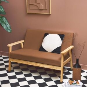 2-Sitzer-Sofa Cord-Bezug braun Holzfüße 114x73x69cm Naturfasern Braun sweeek Sofas und Sessel Sofas 2-Sitzer-Sofas & 3-Sitzer-Sofas