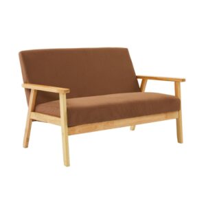 Wohnli Möbelsuche - 2-Sitzer-Sofa Cord-Bezug braun Holzfüße