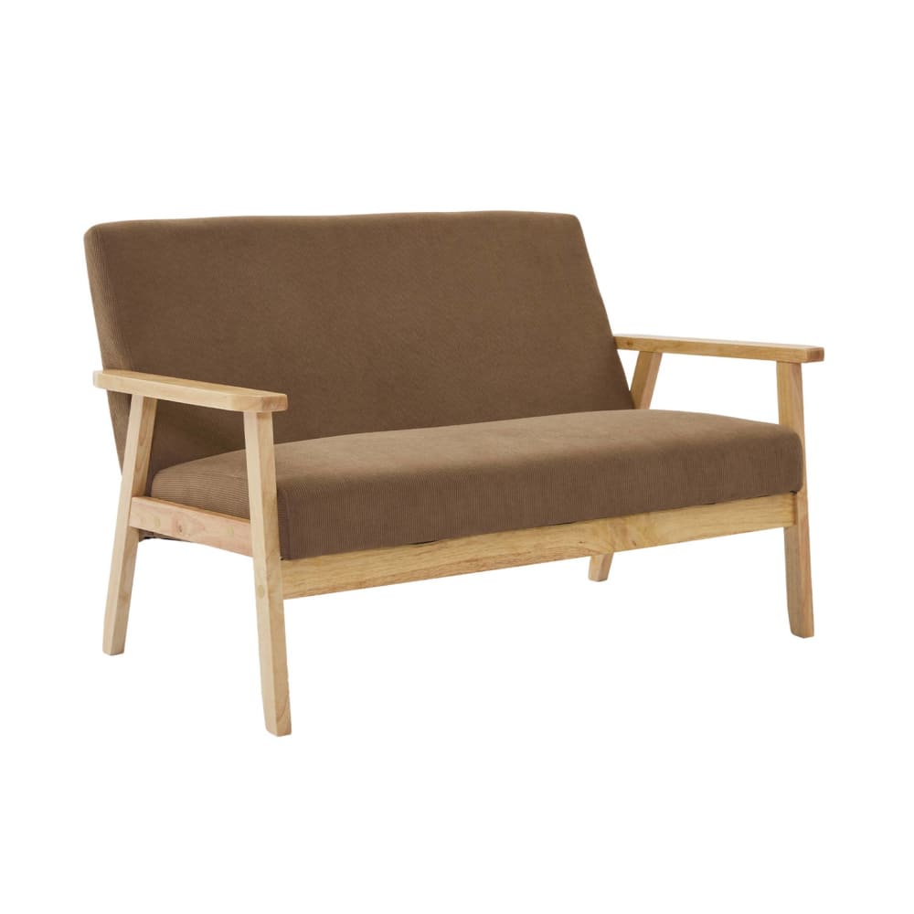 Wohnli Möbelsuche - 2-Sitzer-Sofa Cord-Bezug taupe Holzfüße