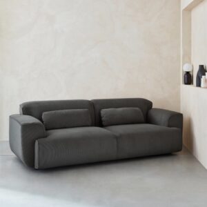 3-Sitzer-Sofa mit Cordbezug dunkelgrau 230x73x98cm Samt Grau sweeek Sofas und Sessel Sofas 2-Sitzer-Sofas & 3-Sitzer-Sofas