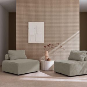 wohnli-moebel-suche-M24099724-1 2er-Set Sessel ohne Armlehne mit Cord- Bezug hellgrau 90x40x90cm Samt Grau sweeek Sofas und Sessel Sofas Modulare Sofas