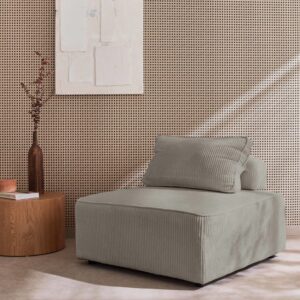 Sessel für Modulares Sofa Cord-Bezug grau 90x40x90cm Samt Grau sweeek Sofas und Sessel Sofas Modulare Sofas