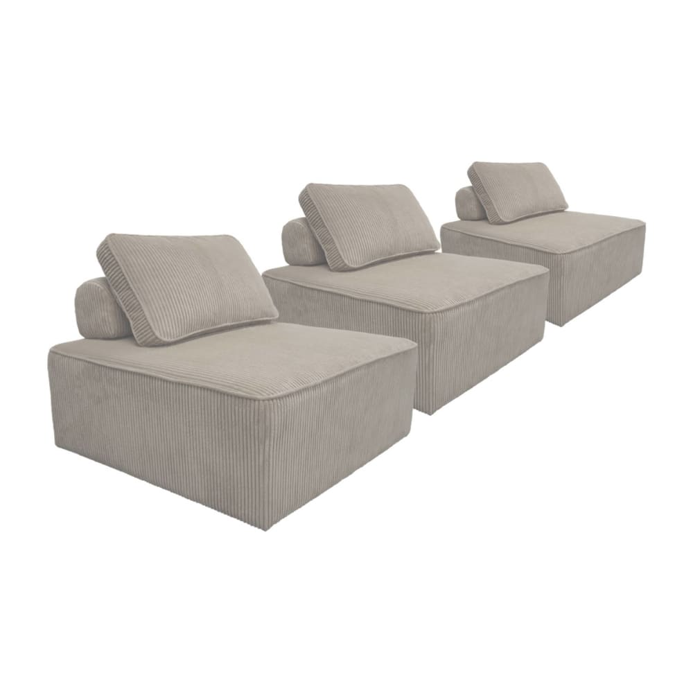 wohnli-moebel-suche-M24099729 Wohnli Möbelsuche - 3er-Set Sessel ohne Armlehne Cord hellgrau