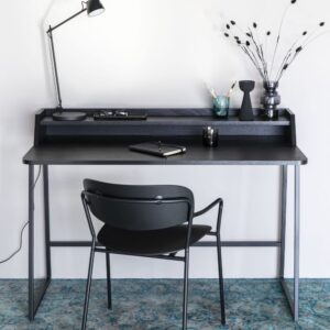 wohnli-moebel-suche-M24100280-1 Schreibtisch aus Holz, schwarz 120x88x60cm Holz Schwarz White label Möbel Büromöbel Schreibtische