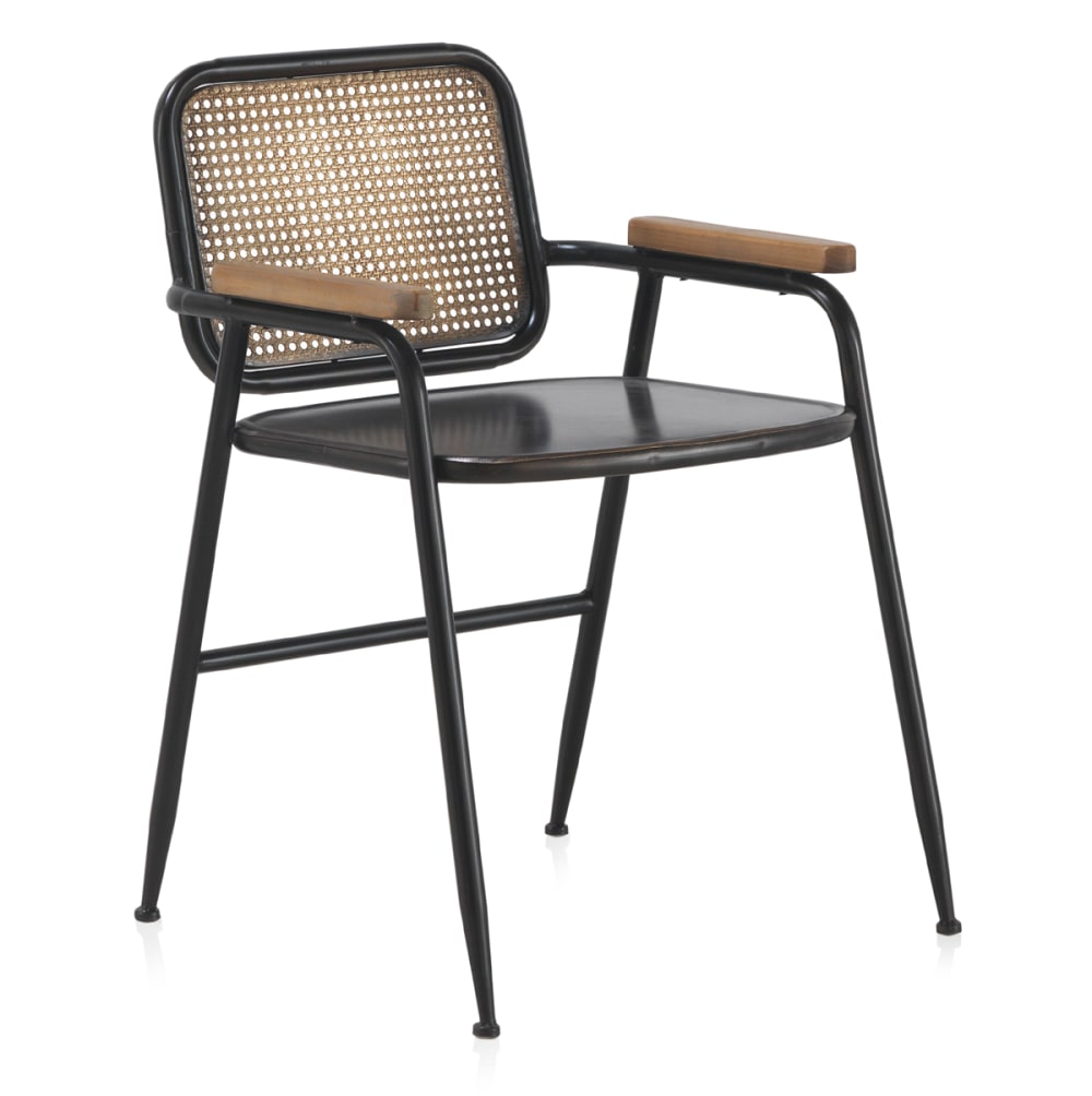 wohnli-moebel-suche-M24101547 Wohnli Möbelsuche - Sessel mit bronzefarbener Rückenlehne und schwarz Metallgestell